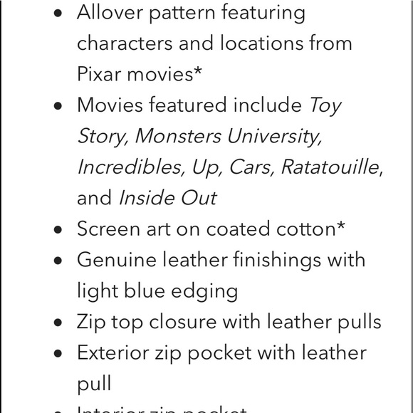 Nwt Dooney and Bourke Disney Pixar maps tote bag - Picture 4 of 8